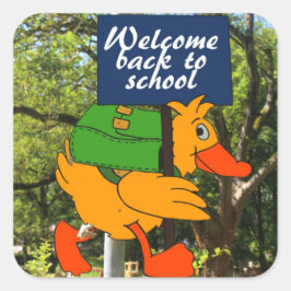 Willkommen zurück in der Schule Quadratischer Aufkleber