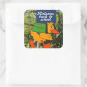 Willkommen zurück in der Schule Quadratischer Aufkleber (Tasche)