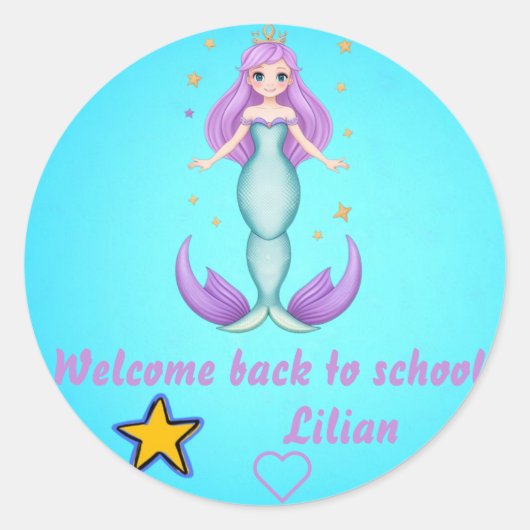 Willkommen zurück in der Schule Runder Aufkleber (Vorderseite)