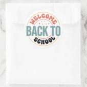 WILLKOMMEN ZURÜCK IN DER SCHULE RUNDER AUFKLEBER (Tasche)