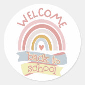 Willkommen zurück in der Schule Runder Aufkleber (Vorderseite)