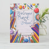 Willkommen zurück in der Schule - Spaß und Farben (Stehend Vorderseite)