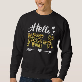 Willkommen zurück in die Schule Hallo Pre K Leopar Sweatshirt