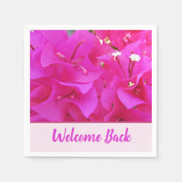 Willkommen zurück Lehrer Pink Blume Party School Serviette