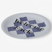 Willkommen Zurück Mitarbeiter Geschlecht neutrale  Pappteller (Schrägansicht)