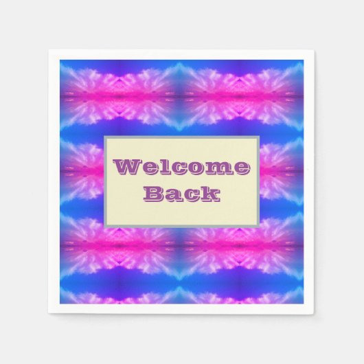 Willkommen Zurück Neon Krawatte-Färbung Muster Fei Serviette (Vorderseite)
