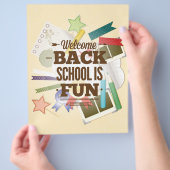 Willkommen zurück Schule macht Spaß Flyer (Hand)
