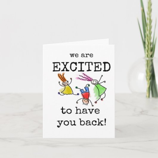 Willkommen zurück, wir freuen uns, Sie wieder zu h Karte (Vorderseite)