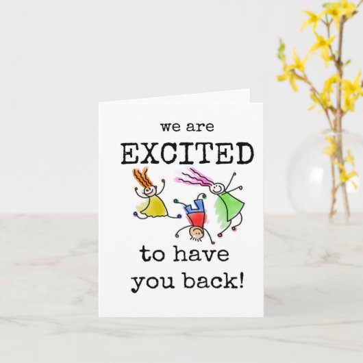 Willkommen zurück, wir freuen uns, Sie wieder zu h Karte (Gelbe Blume)