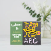 Willkommen zurück zu den Briefen im Schullehrer-Ch Postkarte (Stehend Vorderseite)