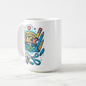 Willkommen zurück zu School Fun Art Design Kaffeetasse (Vorderseite Links)