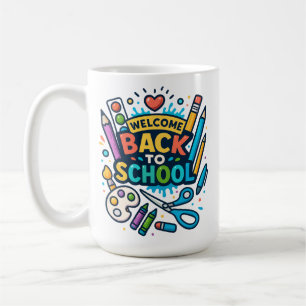 Willkommen zurück zu School Fun Art Design Kaffeetasse