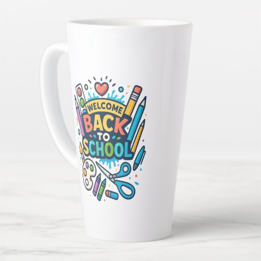 Willkommen zurück zu School Fun Art Design Milchtasse (Linke Ecke)