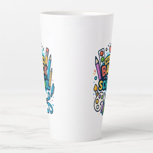 Willkommen zurück zu School Fun Art Design Milchtasse (Vorderseite)