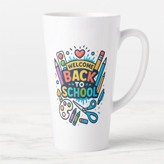 Willkommen zurück zu School Fun Art Design Milchtasse (Rechts)