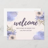 Willkommen zurück Zuhause Mama und Papa Postkarte (Vorne/Hinten)