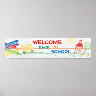 Willkommen zurück zum Banner der Schule Poster