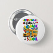 Willkommen zurück zum ersten Schultag Busfahrer Button (Vorne & Hinten)