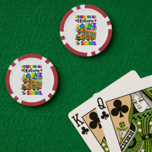 Willkommen zurück zum ersten Schultag Busfahrer Pokerchips