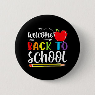 Willkommen zurück zum ersten Schultag Button