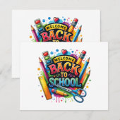 Willkommen zurück zum ersten Schultag Feiertagskarte (Vorne/Hinten)