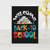 Willkommen zurück zum ersten Schultag Karte (Gelbe Blume)