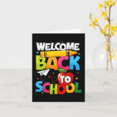 Willkommen zurück zum ersten Schultag Karte (Gelbe Blume)