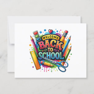 Willkommen zurück zum ersten Schultag Postkarte