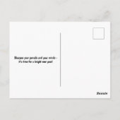 Willkommen zurück zum Lehrer der farbenfrohen Stif Postkarte (Rückseite)