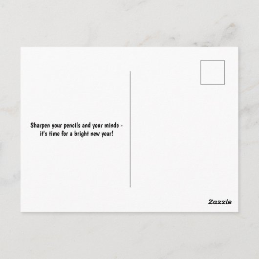 Willkommen zurück zum Lehrer der farbenfrohen Stif Postkarte (Rückseite)