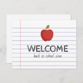 Willkommen zurück zum Niedlichen Apple der Schule Postkarte (Vorne/Hinten)