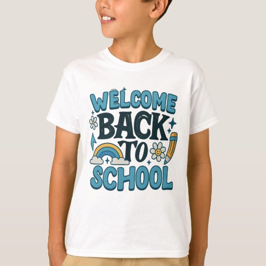Willkommen zurück zum Niedlichen Design der Schule T-Shirt (Vorderseite)