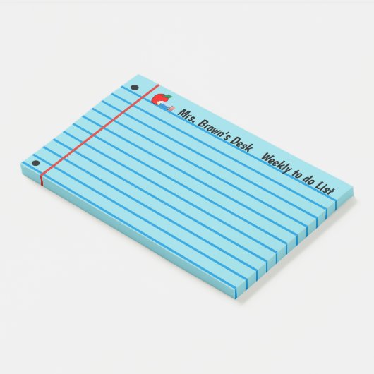 Willkommen zurück zum Schreibtisch des Lehrers Post-it Klebezettel (angewinkelt)