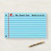 Willkommen zurück zum Schreibtisch des Lehrers Post-it Klebezettel (Auf Schreibtisch)