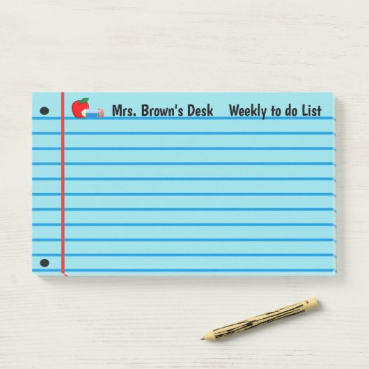 Willkommen zurück zum Schreibtisch des Lehrers Post-it Klebezettel (Auf Schreibtisch)