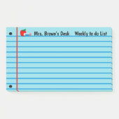 Willkommen zurück zum Schreibtisch des Lehrers Post-it Klebezettel (Vorderseite)