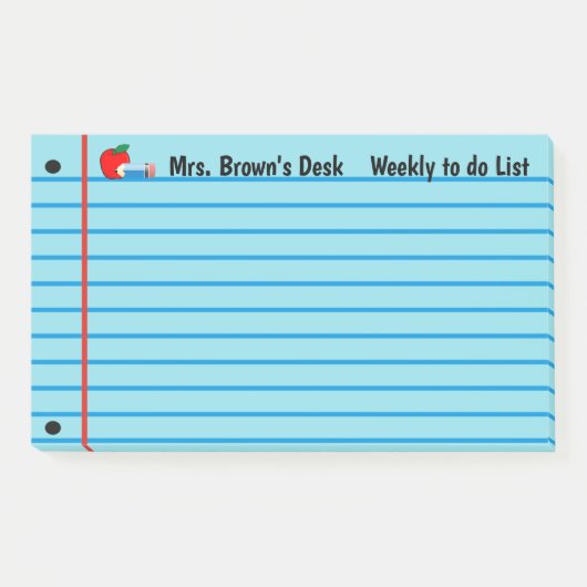 Willkommen zurück zum Schreibtisch des Lehrers Post-it Klebezettel (Vorderseite)