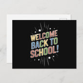 Willkommen zurück zum Schullehrer am ersten Schult Postkarte (Vorne/Hinten)