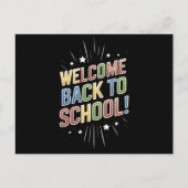 Willkommen zurück zum Schullehrer am ersten Schult Postkarte (Vorderseite)