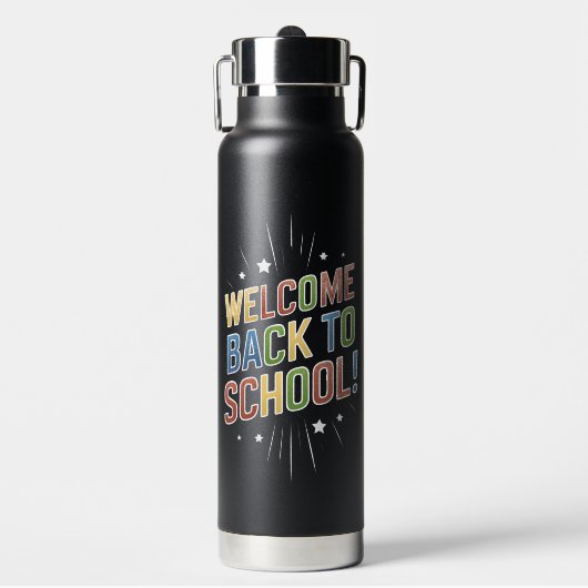 Willkommen zurück zum Schullehrer am ersten Schult Trinkflasche (Vorderseite)