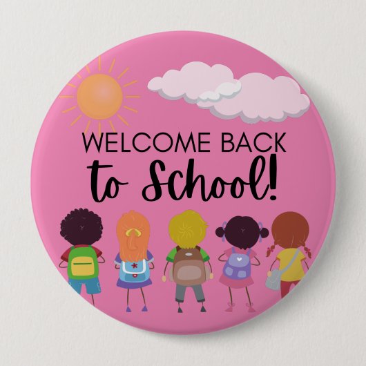 Willkommen zurück zum Schulplatz-Knopf, 1,5 cm Button (Vorderseite)