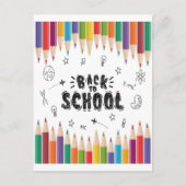 Willkommen zurück zum Shirt der Schule, dem ersten Postkarte (Vorderseite)