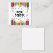 Willkommen zurück zum Shirt der Schule, dem ersten Quadratische Visitenkarte (Vorne/Hinten)