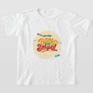 Willkommen zurück zum Shirt Farbenfrohe 3D-Schrif