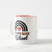 Willkommen zurück zum Teacher Coffee Cup Geschenk  Zweifarbige Tasse (Vorderseite Links)