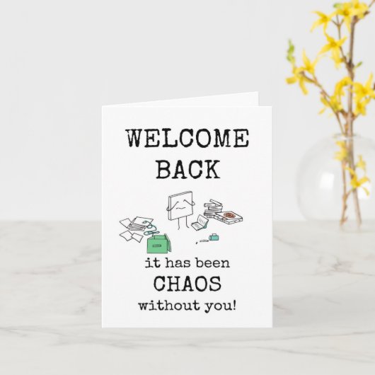 Willkommen zurück zur Arbeit, zum Büro, zur Schulk Karte (Gelbe Blume)