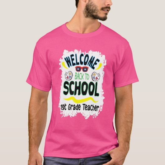 Willkommen zurück zur Brille der Schule 1. Klasse T-Shirt (Vorderseite)