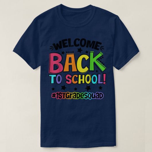 Willkommen zurück zur ersten Klasse des Lehrers St T-Shirt (Design vorne)