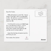 Willkommen zurück zur Postkarte der Schule (Rückseite)