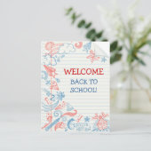 Willkommen zurück zur Postkarte der Schule (Stehend Vorderseite)